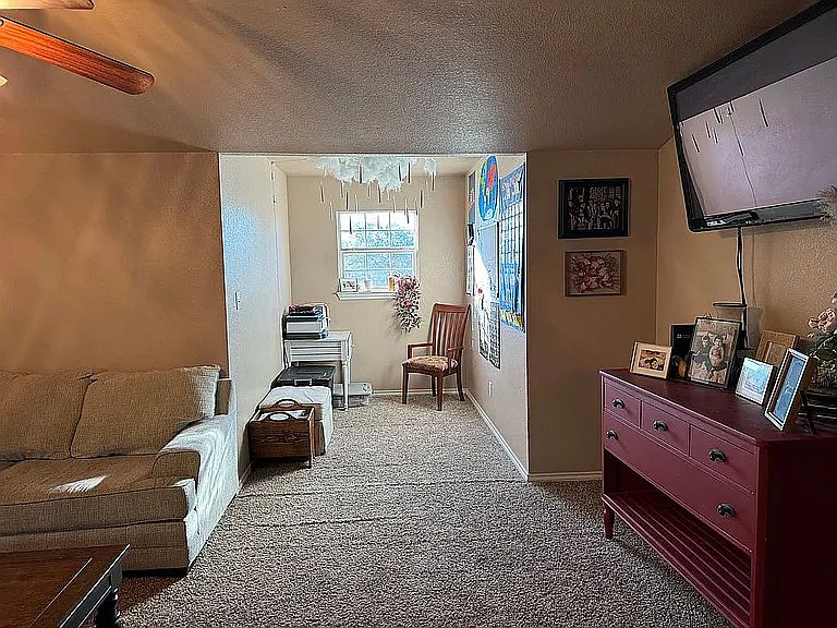 living area before new flooring