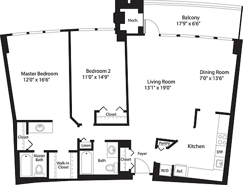 Floor plan 2 Bedrooms F