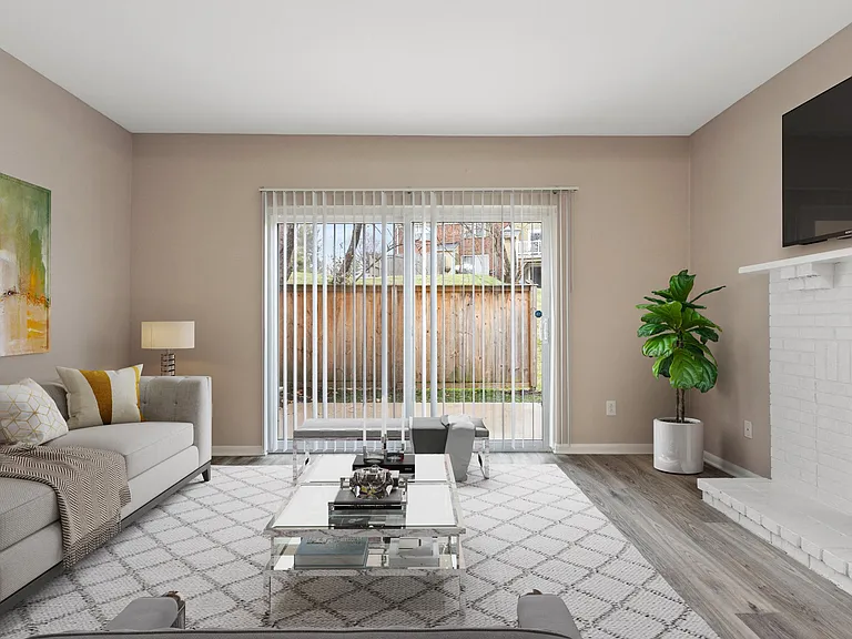 Townhome Living Room & Private Patio