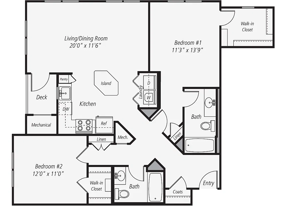 Floor plan B5 2 Bed 2 Bath
