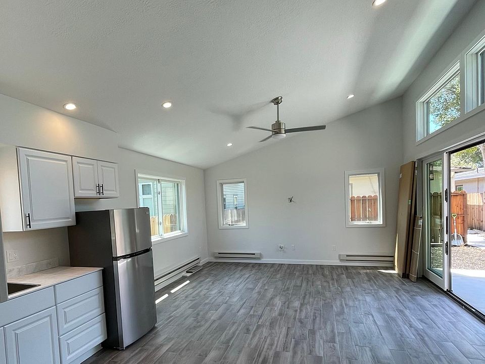 view from kitchen area to living area