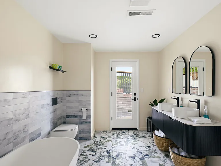 Brand-new primary bathroom with private terrace access (Pic 2)