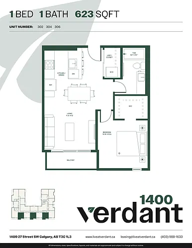 Floor plan 1 Bedroom 1 Bath 1 Bed 1 Bath 9