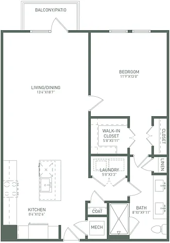 Floor plan 1X1