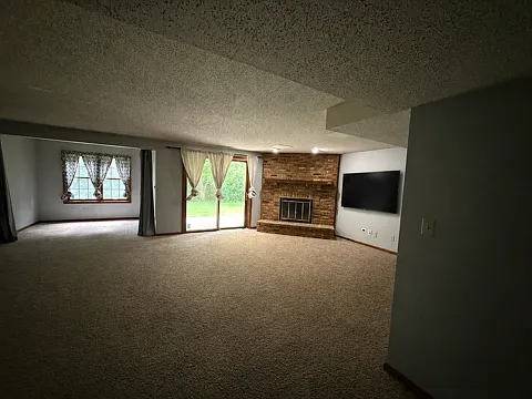 Downstairs living space, family room