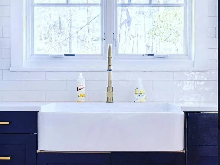 Kitchen Sink Window Looks Out to Back Patio