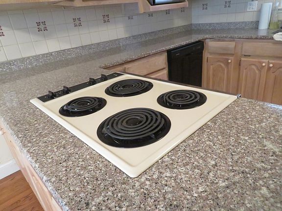 Built in electric oven in large kitchen