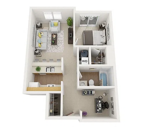 Floor plan 1 Bed 1 Bath Sorrento
