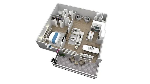 Floor plan 1 Bedroom 1 Bathroom