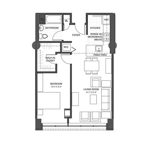 Floor plan 1 Bed 1 Bath