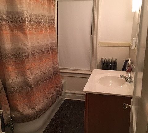 Bathroom with new vanity and floors