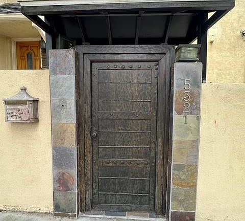 Front Gate Door with video camera and door buzzer