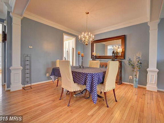 Dining Room with Decorative Columns