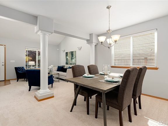 Formal dining; skylights providing an abundance of natural light.
