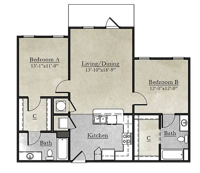 Floor plan 2x2 Flat