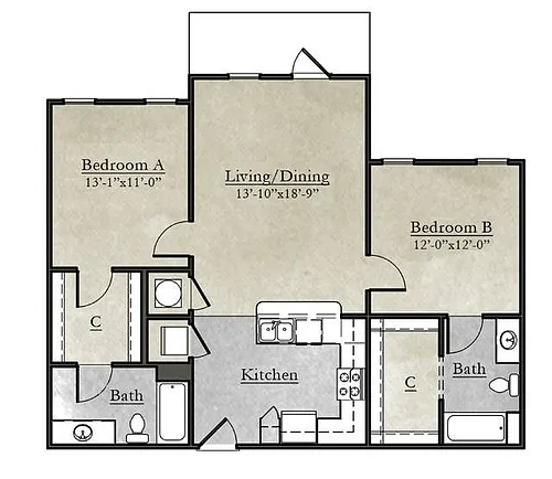 Floor plan 2x2 Flat