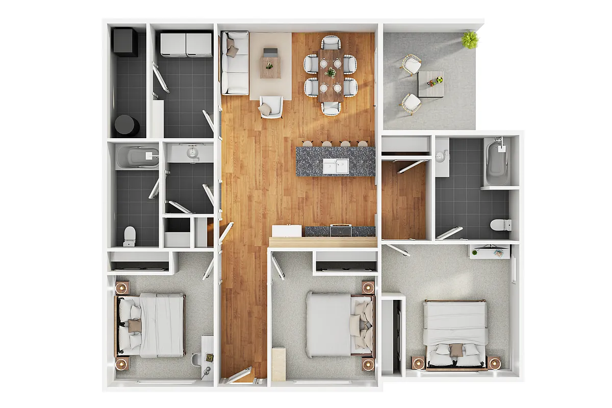 Floor plan Three-Bedroom