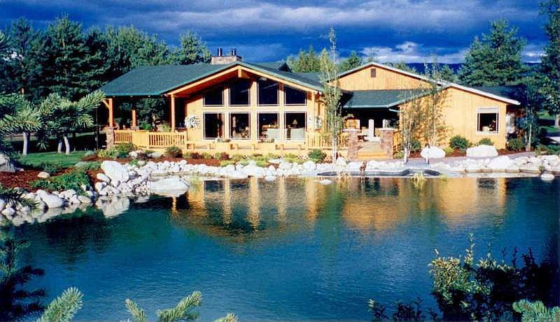 Pond hot tub back yard