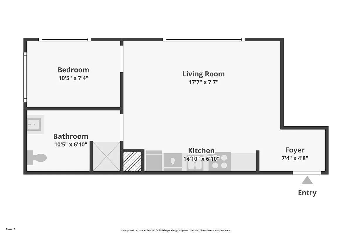Floor plan 1 Bed 1 Bath A