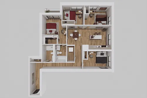 Floor plan 4 Bed, 2 Bath