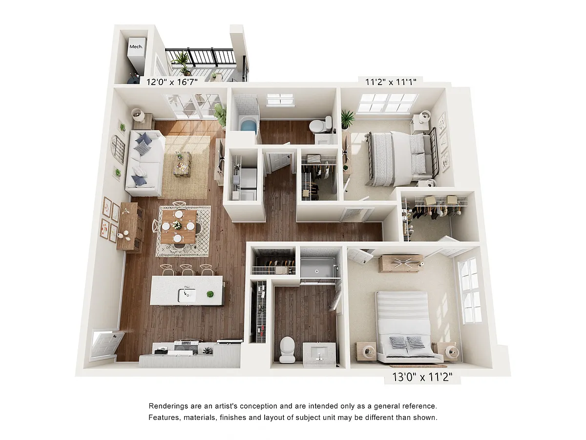 Floor plan Two Bed B1