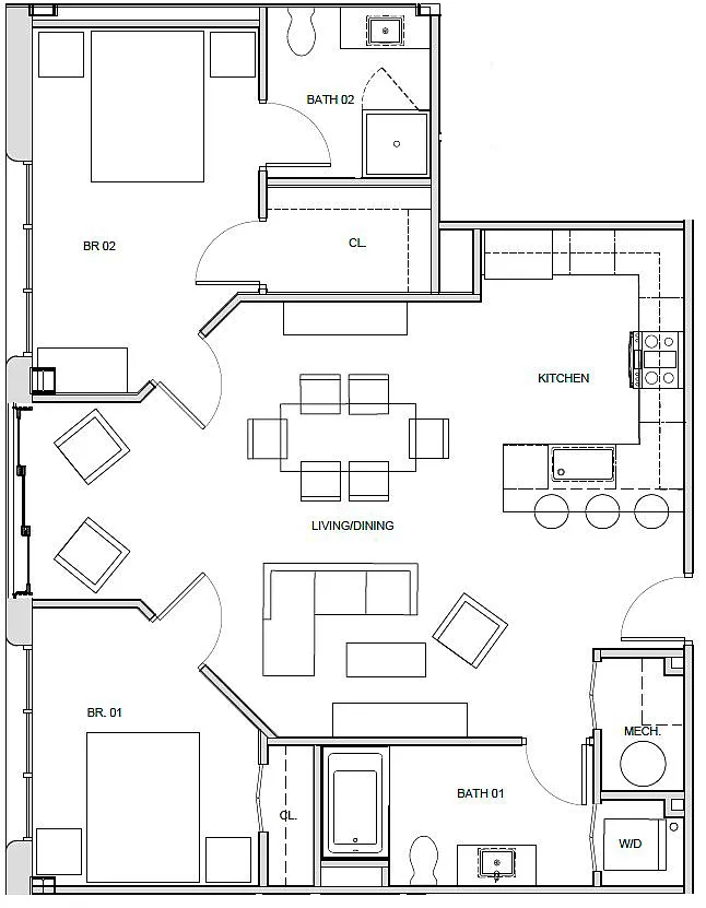 Floor plan 2bed 2bath