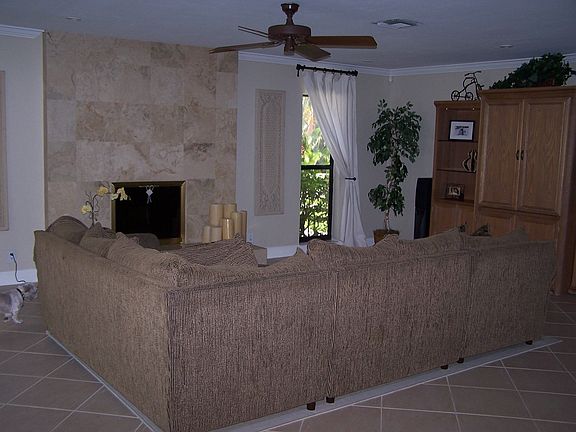 Family Room with wood burning fireplace