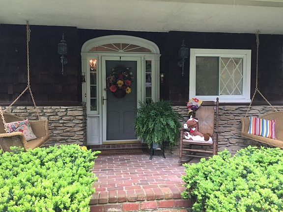 Large brick front porch