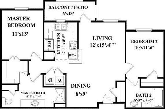 2 bd. 2 ba. - 982