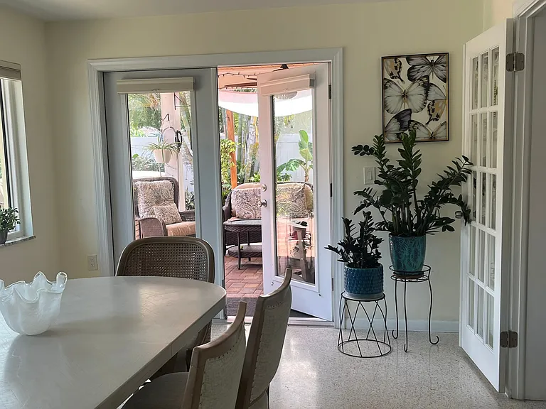 Dining room to patio door