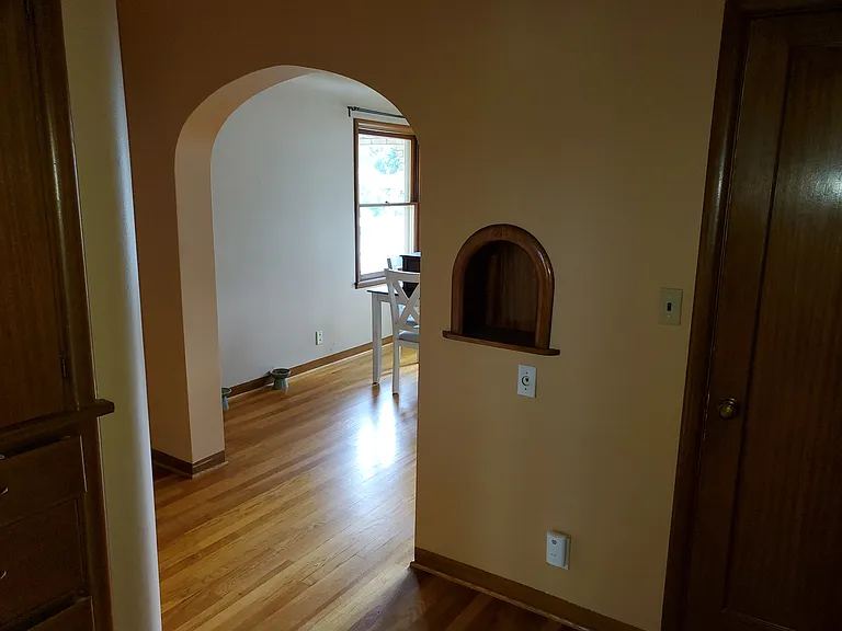 The house has lots of original wood and built-ins.