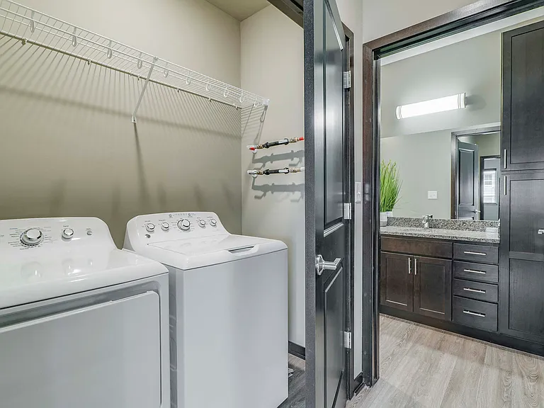 Enjoy the convenience of in-unit laundry with a full-size washer and dryer.