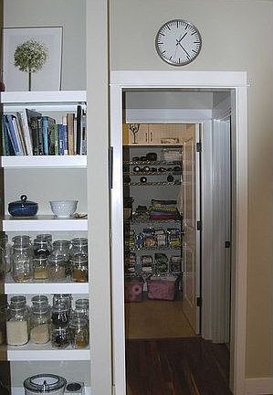 Kitchen shelves and pantry