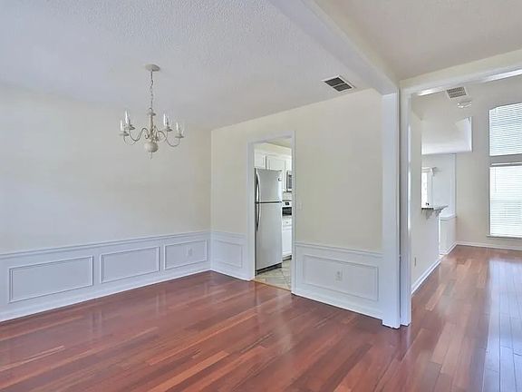 View of Kitchen and Family room entrance from Living Room