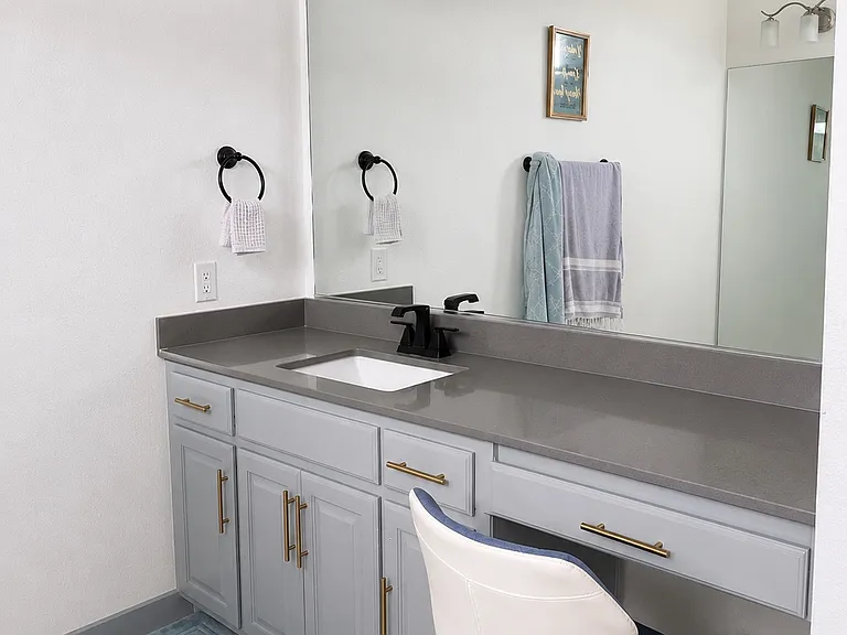 Vanity in primary bathroom