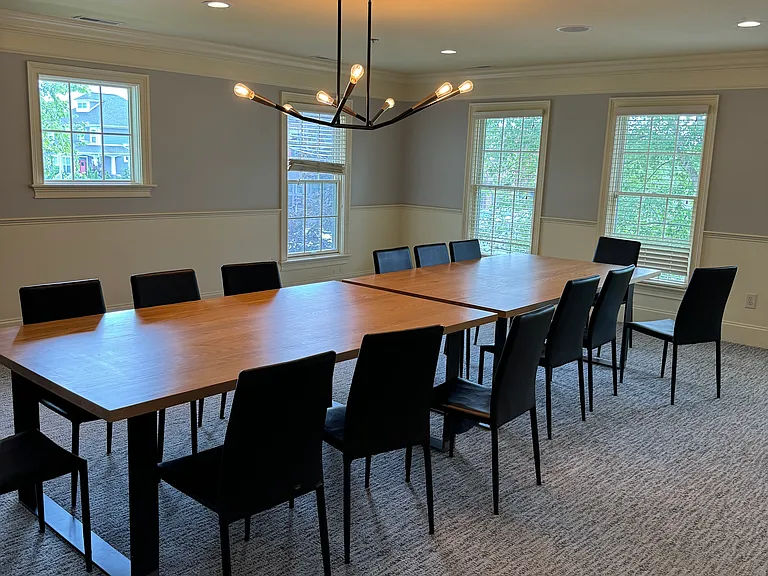 Multiple meeting rooms in the clubhouse that can be reserved for events and birthday parties