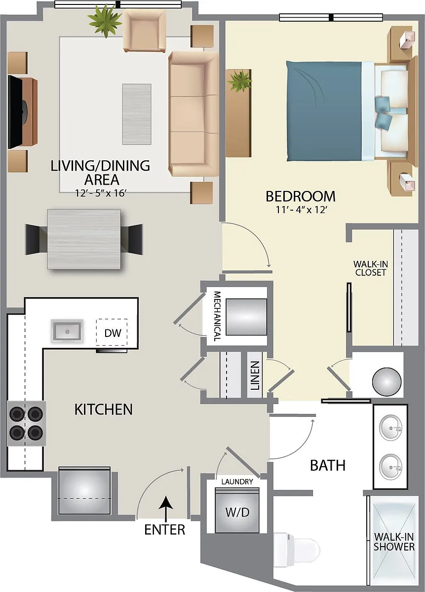 Floor plan A1B-W