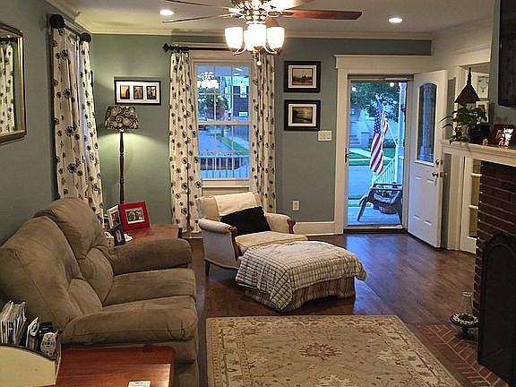 Living room with fireplace