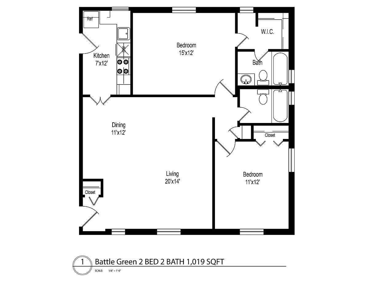 Floor plan 2 Bed 2 Bath