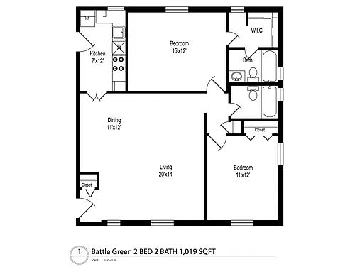 Floor plan 2 Bed 2 Bath