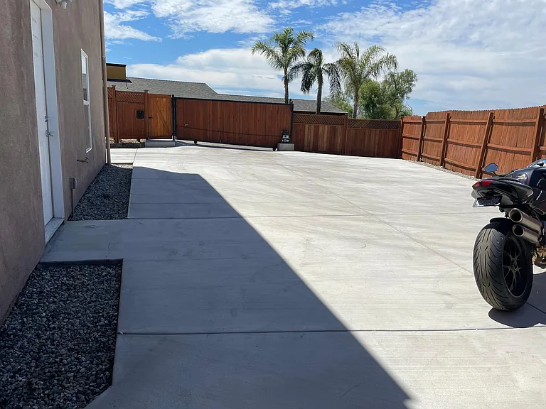 Parking area behind gate
