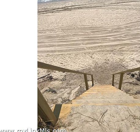 Stairs to beach from paper road