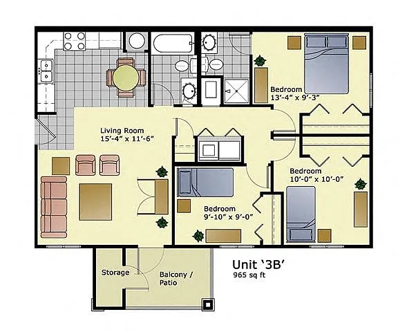 Floor plan 3B