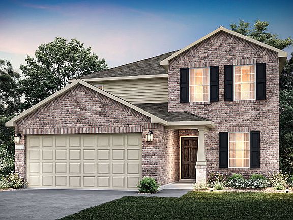 The Mesilla, a two-story home with 2-car garage, shown with Home Exterior O