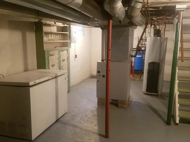 basement, freezer, furnace & water tank
