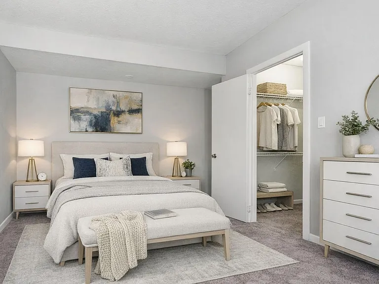 Welcome to Northbrook Apartments, where modern design meets comfort. This beautifully appointed bedroom features spacious layouts and ample storage for all your essentials. Elevate your lifestyle todayschedule your tour now!