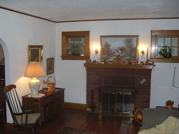 brick fire place in living room