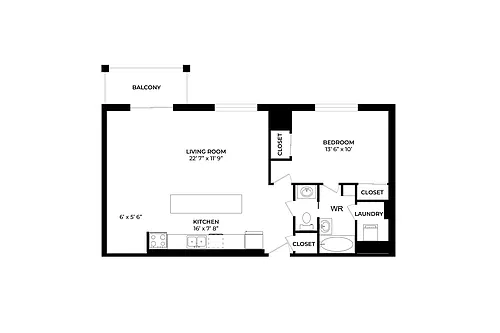 Floor plan 1 Bedroom, 1 Bath 1 Bed 1 Bath 2