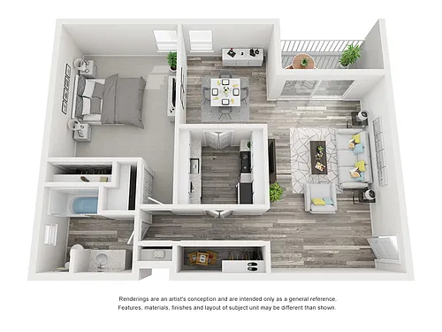 Floor plan 1 Bed | 1 Bath