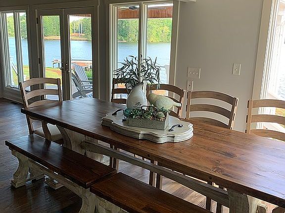 Dining area with lake views 